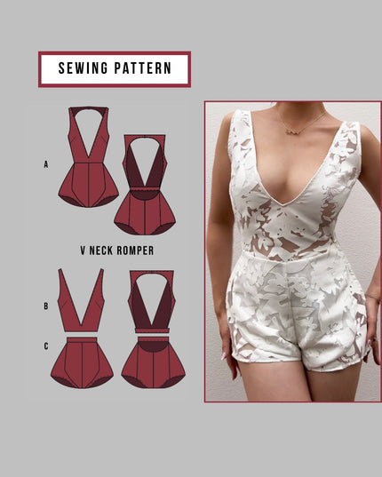 V Neck Romper Sewing Pattern