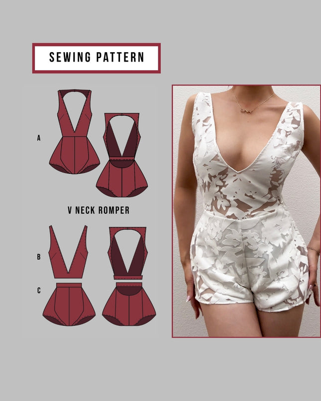 V Neck Romper Sewing Pattern