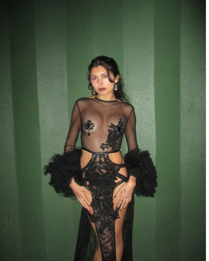 Black Embellished Gown - Lisa N. Hoang