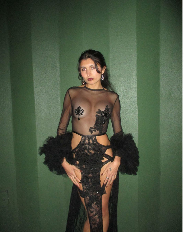Black Embellished Gown - Lisa N. Hoang
