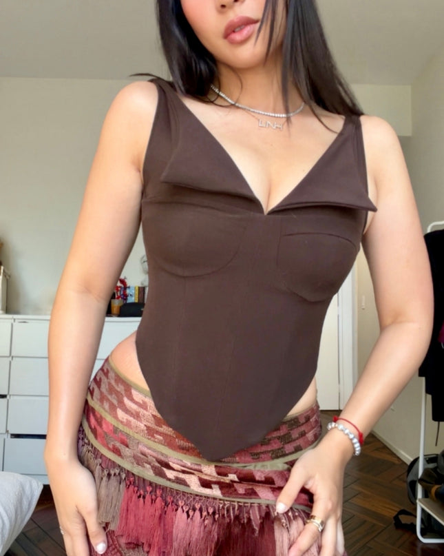Fold Over Collar Corset Sewing Pattern