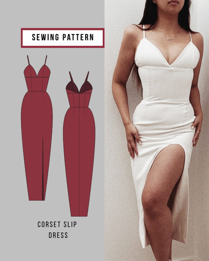 Corset Dress With Split  Sewing Pattern