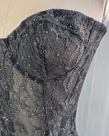 Grey Lace Corset Dress
