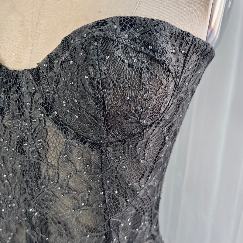 Grey Lace Corset Dress