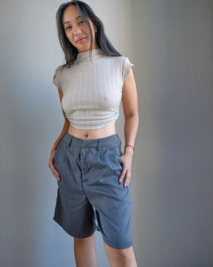 Pinstripe Tailored Shorts