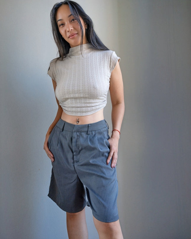 Pinstripe Tailored Shorts
