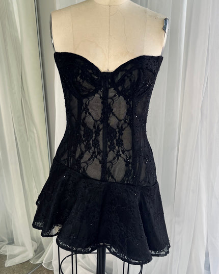 Black Lace Corset Dress