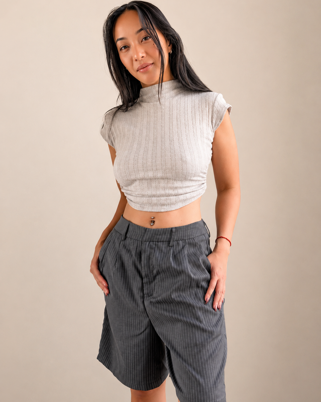 Pinstripe Tailored Shorts