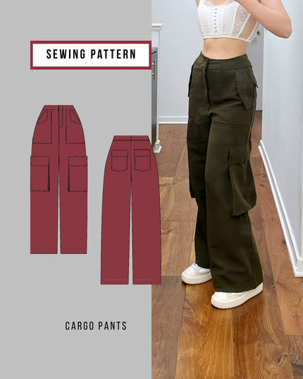 High Waisted Cargo Pants Sewing Pattern
