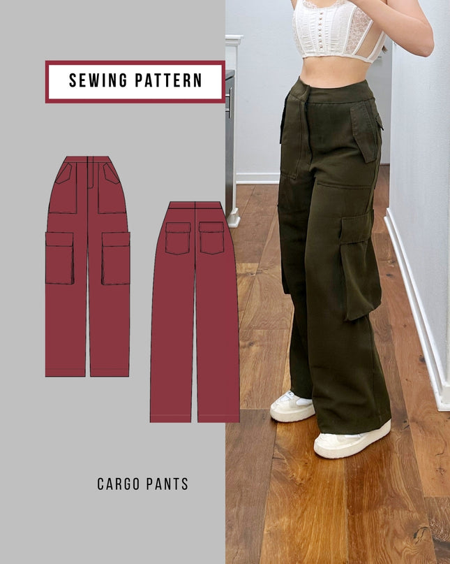 High Waisted Cargo Pants Sewing Pattern