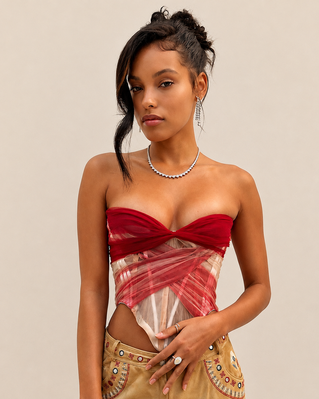 Red Siren Tulle Corset