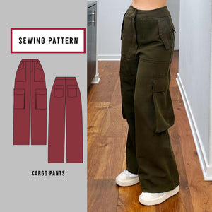 High Waisted Cargo Pants Sewing Pattern