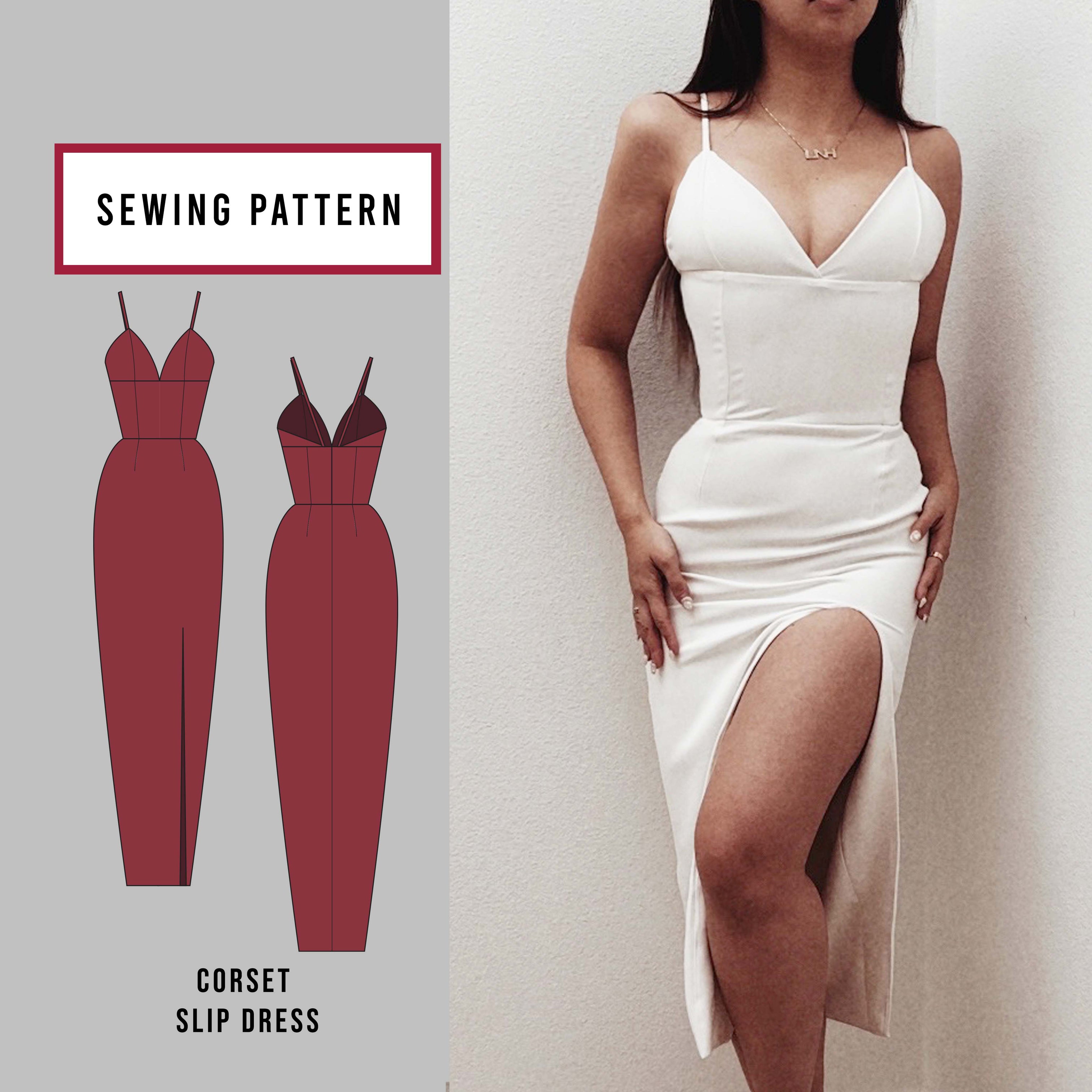 Corset Dress With Split Sewing Pattern