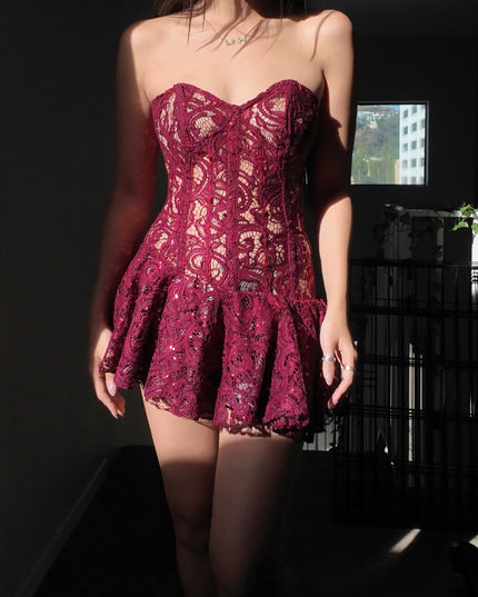 Black Lace Corset Dress