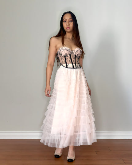 Ivory Tulle Ruffle Skirt