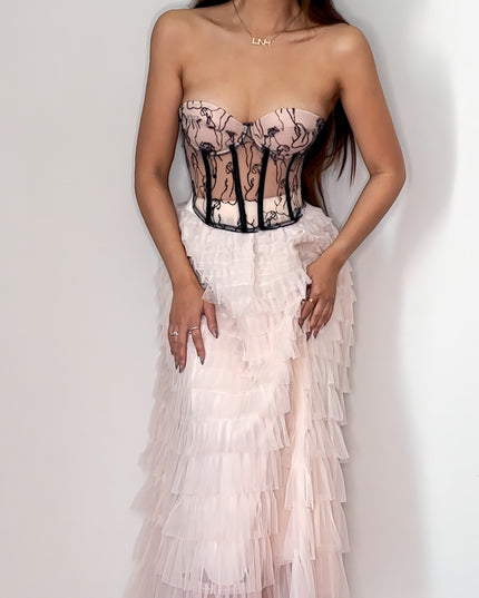 Ivory Tulle Ruffle Skirt