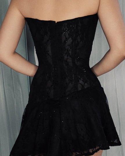 Black Lace Corset Dress