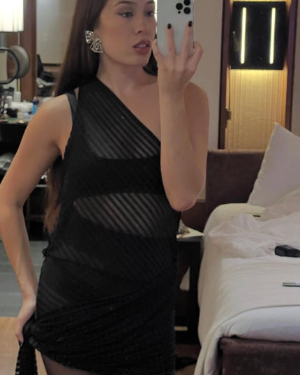Sheer Striped Dress