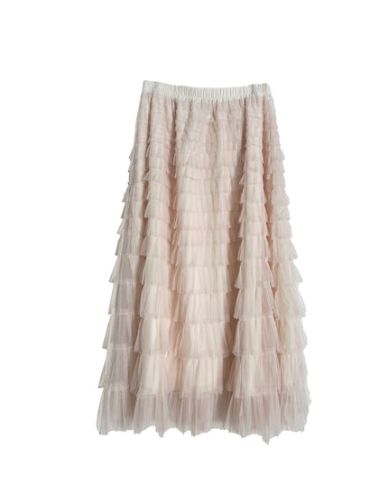 Ivory Tulle Ruffle Skirt