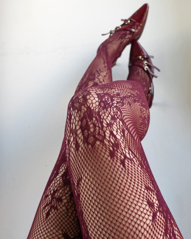 Maroon Lace Tights