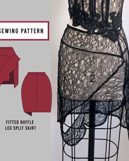 Ruffle Skirt With Split Sewing Pattern