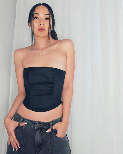 Black Satin Corset