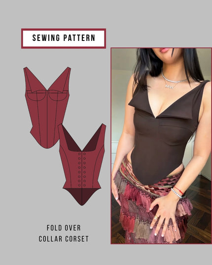 Fold Over Collar Corset Sewing Pattern