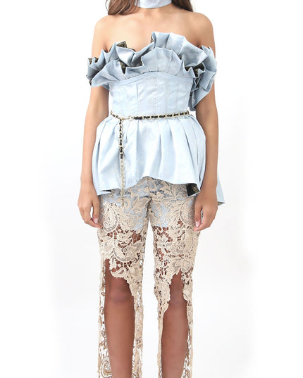 Gold Lace Pants - Lisa N. Hoang