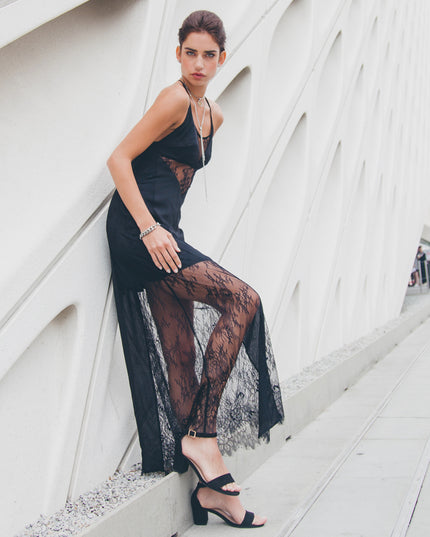 Black Lace Slip Dress