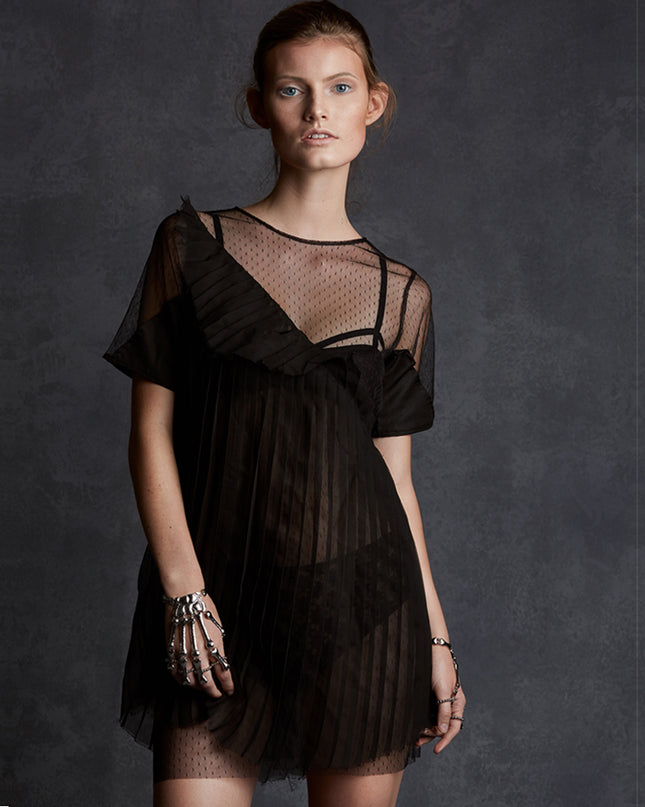 Black Pleated Dress