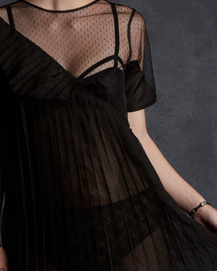 Black Pleated Dress