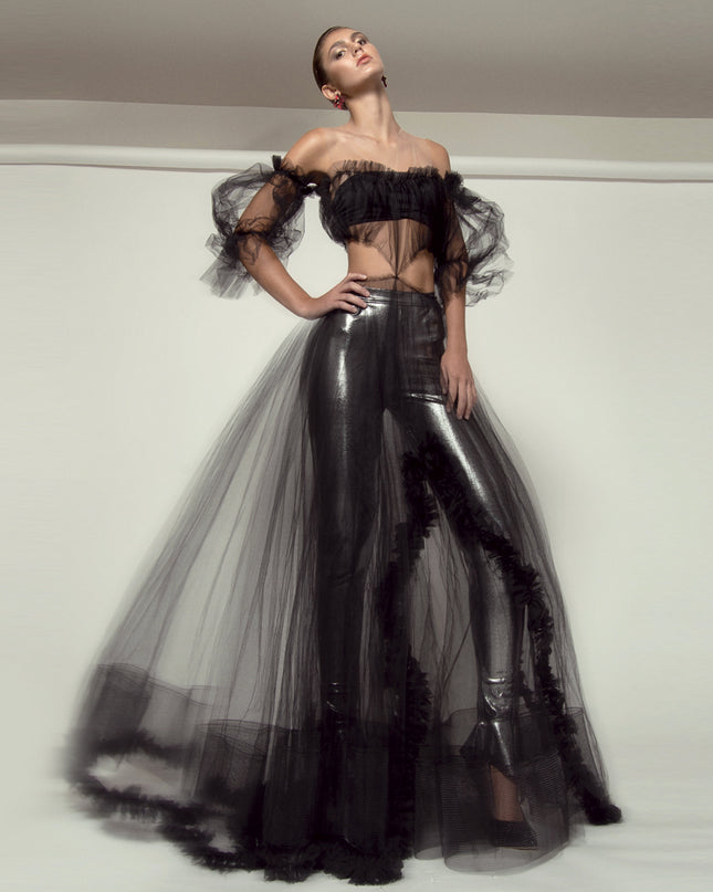 Black Tulle Gown