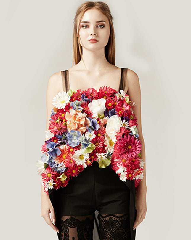 Floral Mesh Top
