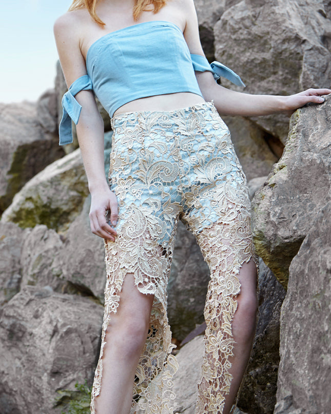 Gold Lace Pants