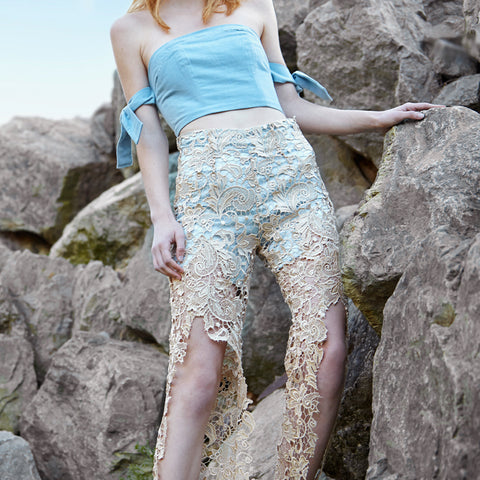 ★PISCESS★Lace Long Nylon Pants★Grey★大人気★ PISCESS Lace Long Nylon Pants - Grey | 하이츠스토어