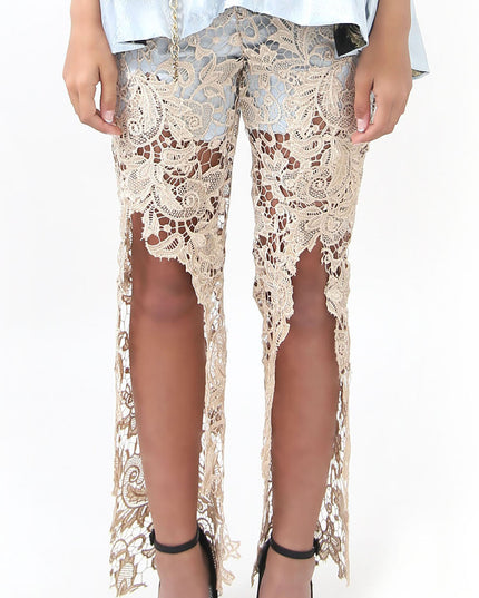 Gold Lace Pants - Lisa N. Hoang