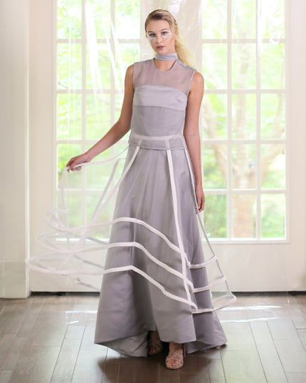 Grey Satin Maxi