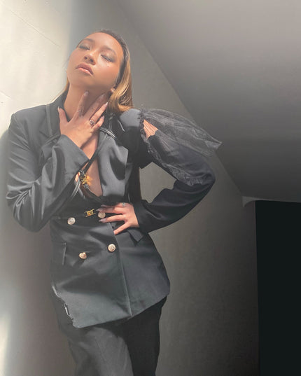 LNH Black Distressed Blazer