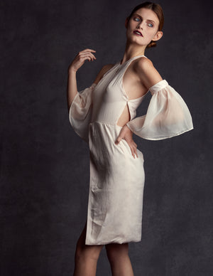 Pink Dress with Black Lace Skirt - Lisa N. Hoang