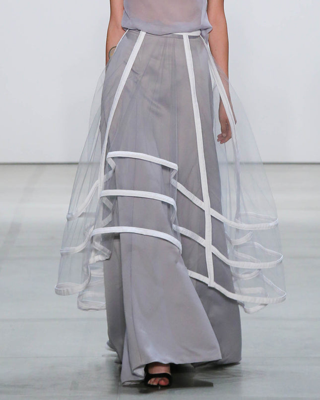Grey Satin Maxi