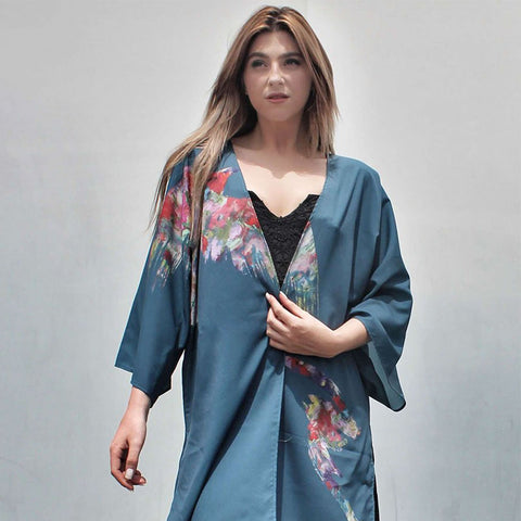 Sweden Teal Kimono