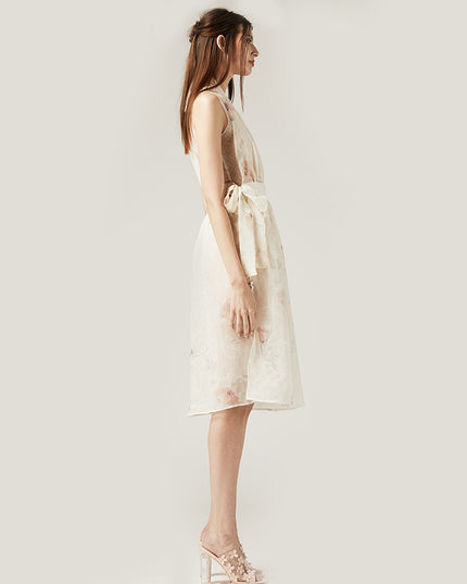 Off White Floral Dress with Body Suit