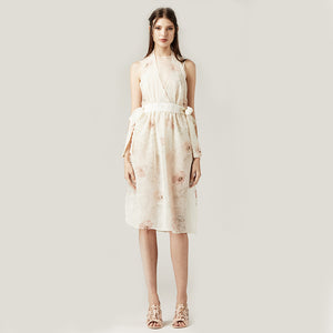 Off White Floral Dress with Body Suit