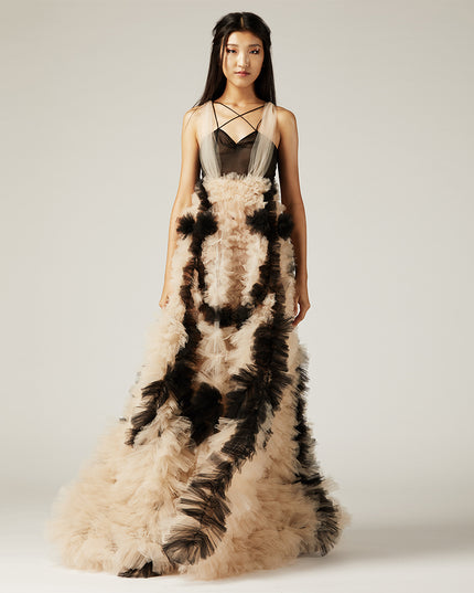 Ruffled Evening Gown