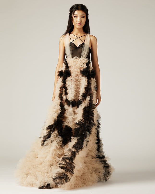 Ruffled Evening Gown