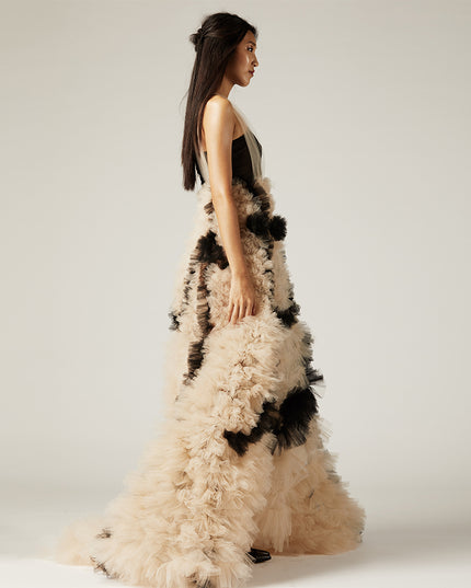 Ruffled Evening Gown