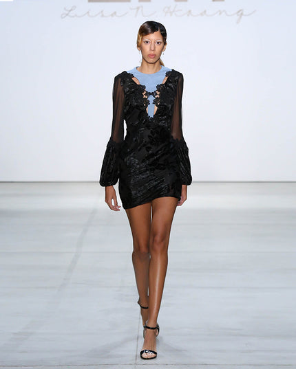 Velvet and Denim Minidress
