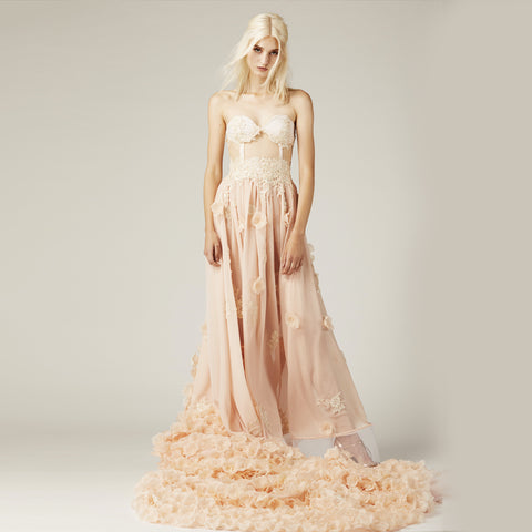Ruffled Evening Gown