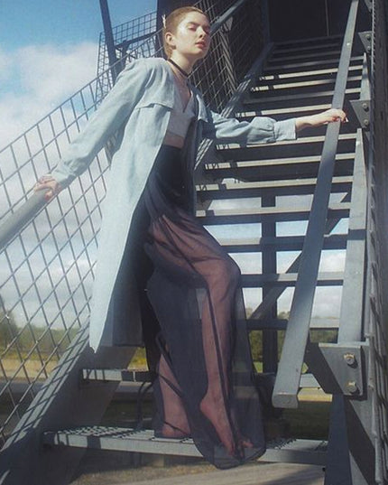 Sheer Pleated Pants