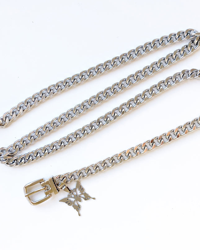 Butterfly Silver Chain Belt